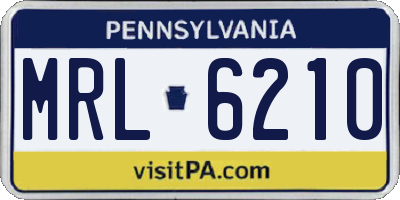 PA license plate MRL6210