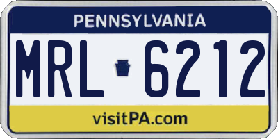 PA license plate MRL6212