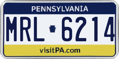 PA license plate MRL6214