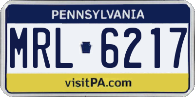 PA license plate MRL6217