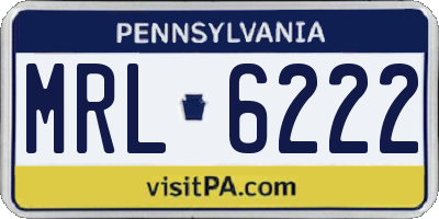 PA license plate MRL6222