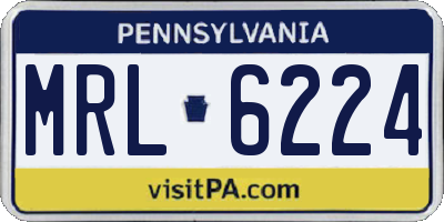 PA license plate MRL6224