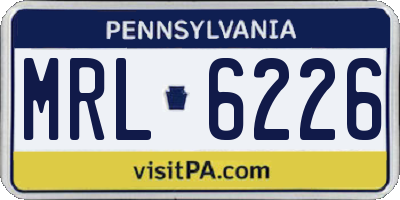 PA license plate MRL6226