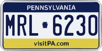 PA license plate MRL6230