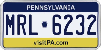PA license plate MRL6232