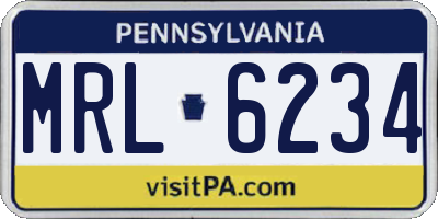 PA license plate MRL6234