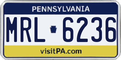 PA license plate MRL6236