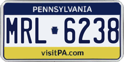 PA license plate MRL6238