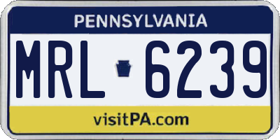 PA license plate MRL6239