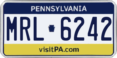 PA license plate MRL6242