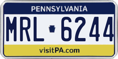 PA license plate MRL6244