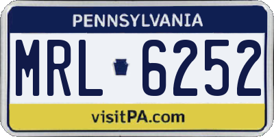 PA license plate MRL6252
