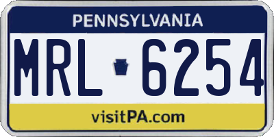 PA license plate MRL6254