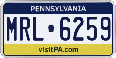 PA license plate MRL6259