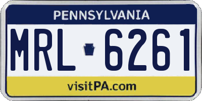 PA license plate MRL6261