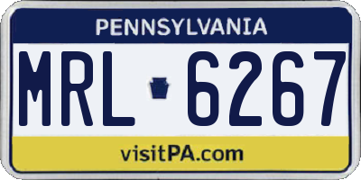 PA license plate MRL6267