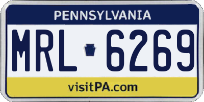 PA license plate MRL6269