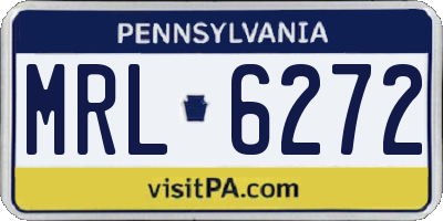 PA license plate MRL6272