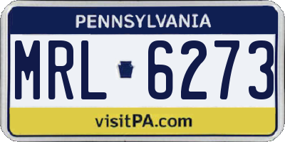 PA license plate MRL6273