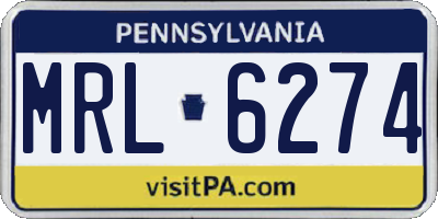 PA license plate MRL6274