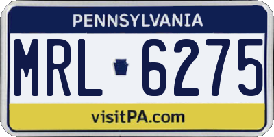 PA license plate MRL6275
