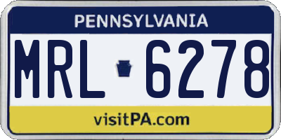 PA license plate MRL6278