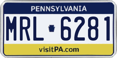 PA license plate MRL6281