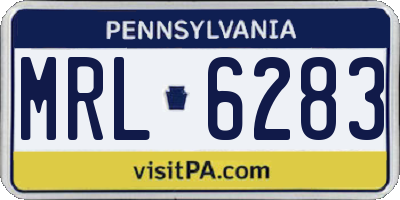 PA license plate MRL6283
