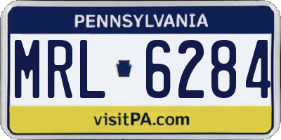 PA license plate MRL6284