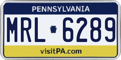 PA license plate MRL6289