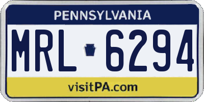 PA license plate MRL6294