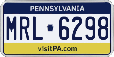 PA license plate MRL6298