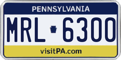 PA license plate MRL6300
