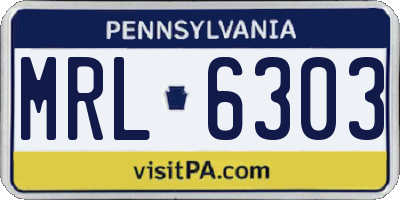 PA license plate MRL6303