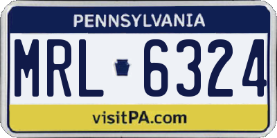 PA license plate MRL6324