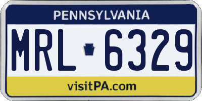 PA license plate MRL6329