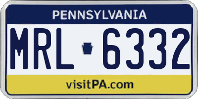 PA license plate MRL6332