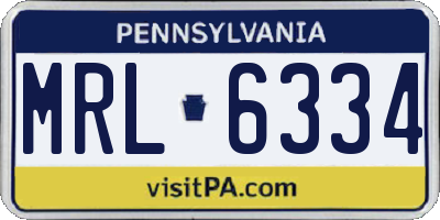 PA license plate MRL6334