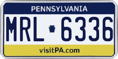 PA license plate MRL6336