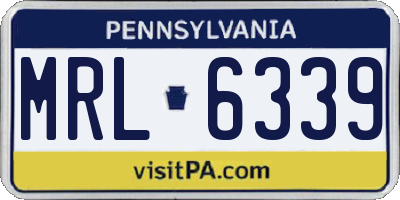 PA license plate MRL6339