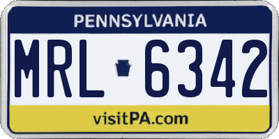 PA license plate MRL6342