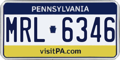 PA license plate MRL6346