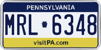 PA license plate MRL6348