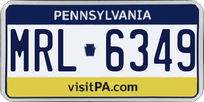 PA license plate MRL6349