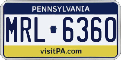PA license plate MRL6360