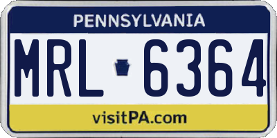 PA license plate MRL6364