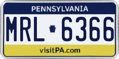 PA license plate MRL6366