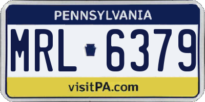 PA license plate MRL6379