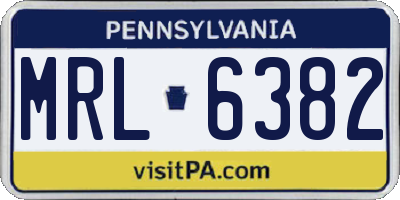 PA license plate MRL6382