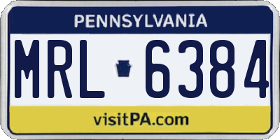 PA license plate MRL6384